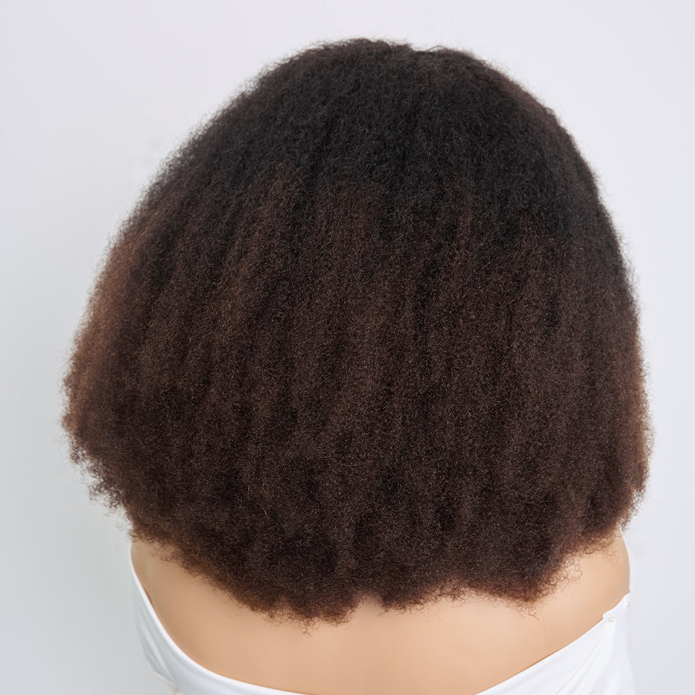 Wig Afro Curly Ombré 4x4 Sans Colle Densité 300% Ultra Volumineuse 100% Humain
