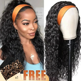 Adapté Aux Débutants Glueless Bandeau Water Wave Perruque Cheveux Humains