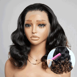 Volumineux Couleur Ombre Noir À Caramel 13×4 Dentelle Body Wave Perruque 300% Densité