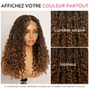 Perruque Tressée Bohème Ombre Brun En Dentelle Intégrale Avec Cheveux Bébé Synthétique 300% Densité