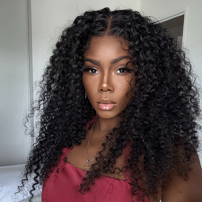 5X5 Glue-Free Glueless Wig Wear Go Curly Human Hair