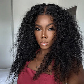 𝑩𝒖𝒚 1 𝑮𝒆𝒕 1 𝑭𝒓𝒆𝒆💥Volumineuse Glueless Bonnet Réglable 7x5 Sans Colle Deep Curly 280 Densité