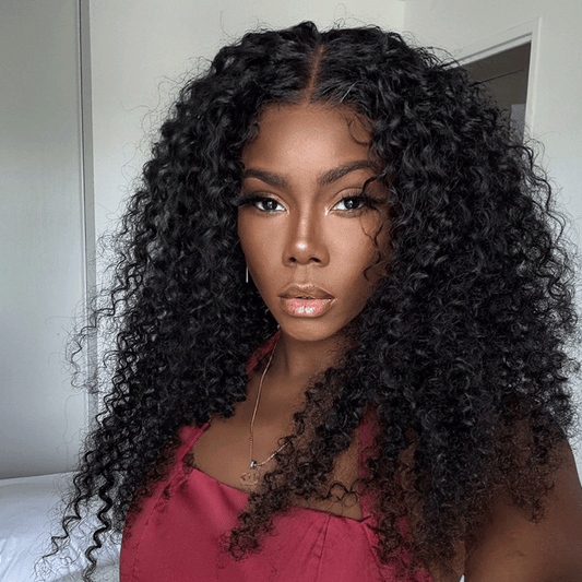 Volumineuse Glueless Bonnet Réglable Wear Go 7x5 Perruque Sans Colle Deep Curly 280 Densité