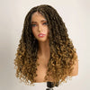 Perruque Tressée Bohème Ombré Honey Blonde En Dentelle Intégrale Avec Cheveux Bébé Synthétique 300% Densité