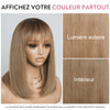 Ready to Wear Glueless Couleur Ombre Thé Lait Dégradé Lisse Perruque Sans Colle Bob Avec Frange