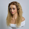 𝐏𝐫𝐞̂𝐭 𝐞𝐧 𝟐𝟒𝐡⚡18 Pouces HD Full Lace Perruque Fait à La Main Kinky Curly Racines Brunes Se Fondant Dans Du Blonde