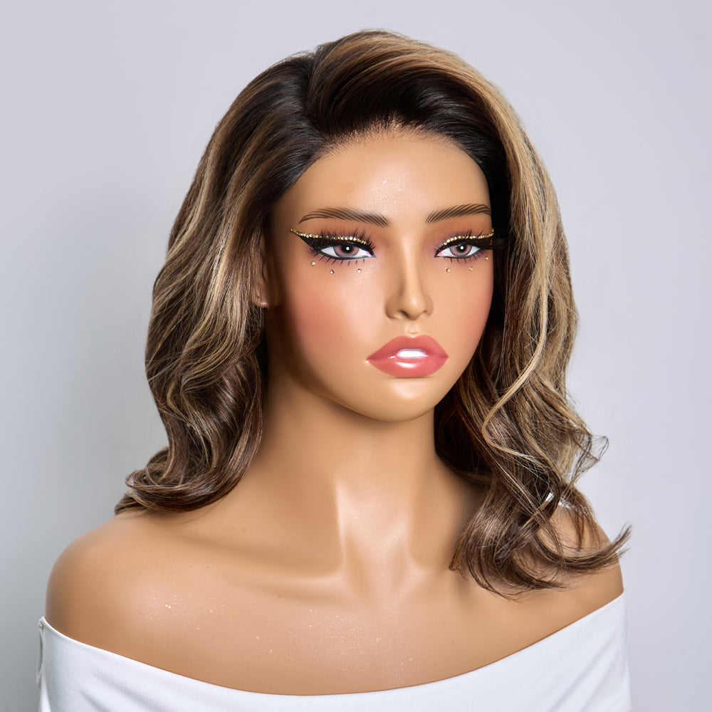 7x5 5X5 Glueless Chocolate Brown Bob Wig Glueless Wear Go Straight
