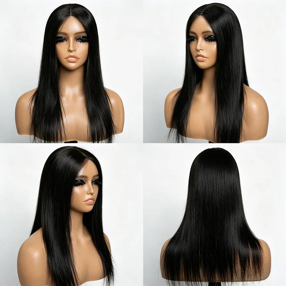 Hair Topper Volumateur de Cheveux Lace 5x5 6x6 avec 5 Clips Noir Naturel Complément Capillaire