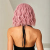 🎃Halloween Perruque Synthétique Bob Rose Et Rouge Cheveux Courts Ondulés Naturels Pour Femmes Fête Quotidienne