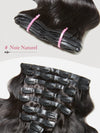 9 Pièces Body Wave Extensions De Cheveux à Clipser Noir En Cheveux Naturels 125g