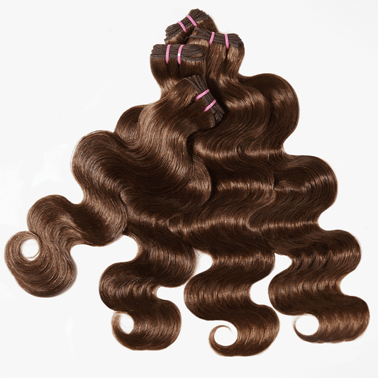 Extensions Couleur Brun Chocolat Tissage Cheveux Bruts Body Wave