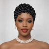 Élégante Coupe Pixie Bouclée Perruque Full Lace Cheveux Humains