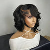 Perruque Lace Frontal 13x6 Carré Asymétrique Dégradé Côté Rasé Highlight Noir San Colle