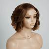 Boss Mature Ondulé Couleur Marron Ombre Bob 4x4 Dentelle Minimaliste Perruque Cheveux Humains