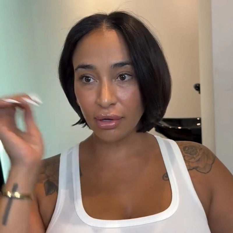 Perruque Bob Noir Naturel Cheveux Humains Soyeux Glueless & Prête à Porter