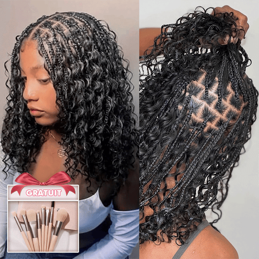Perruque Tressée Bohème En Dentelle Intégrale Avec Cheveux Bébé Synthétique 300% Densité