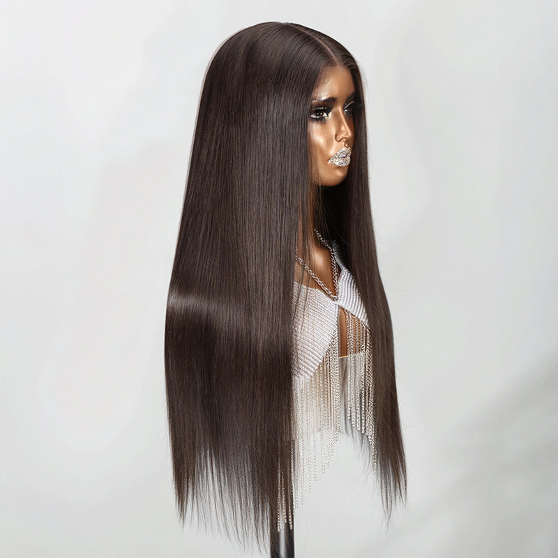 7x5 5x5 Glueless Wig Color Chocolate Brown Straight Human Hair Wigs