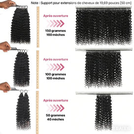 Extensions au Crochet Kinky Curly Effet Plume Soyeux et Sans Nœuds Noir Naturel
