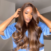 Glueless Pré-blanchi Couleur Highlight Burn 13x4 Wear Go Perruque San Colle Body Wave