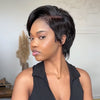 Perruque Full Lace Pixie Asymétrique Noir 613 Blonde Style Side Part Entièrement En Dentelle