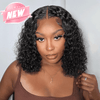 𝓑𝓾𝔂 𝟏 𝓖𝓮𝓽 𝟏𝟏💗Perruque 2x6 Dentelle 250% Densité Ombre Brune Lisse Bob+Noir Bouclée
