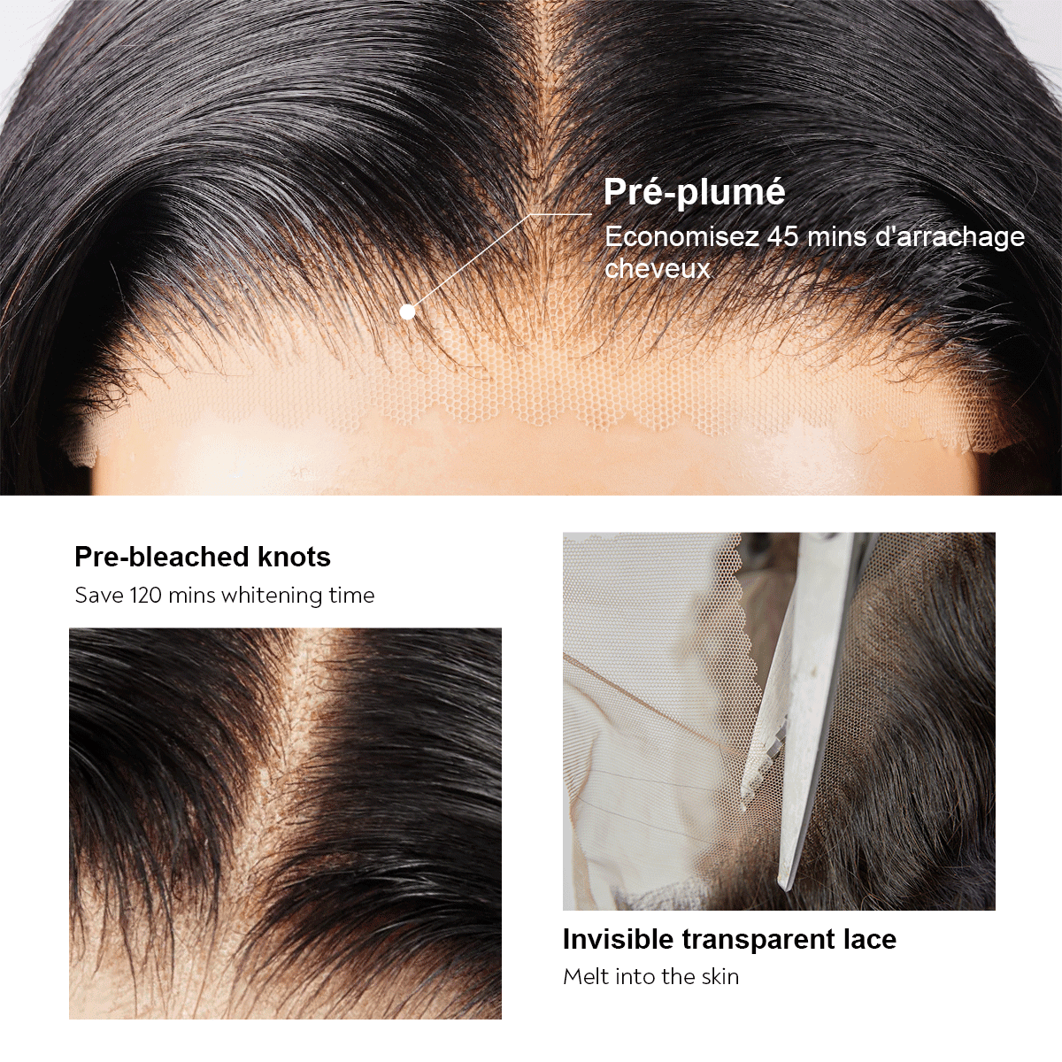 Glueless Séparation Libre Nœuds Pré-blanchis Wear Go Bouclé 9x6 Perruque Sans Colle