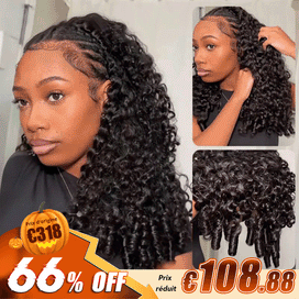 🔥4 In 1 Half Wig Adapté Aux Débutants Bouclée Birmane Demi-Perruque À Cordon Serrage Flexi-Fit 250% Densité