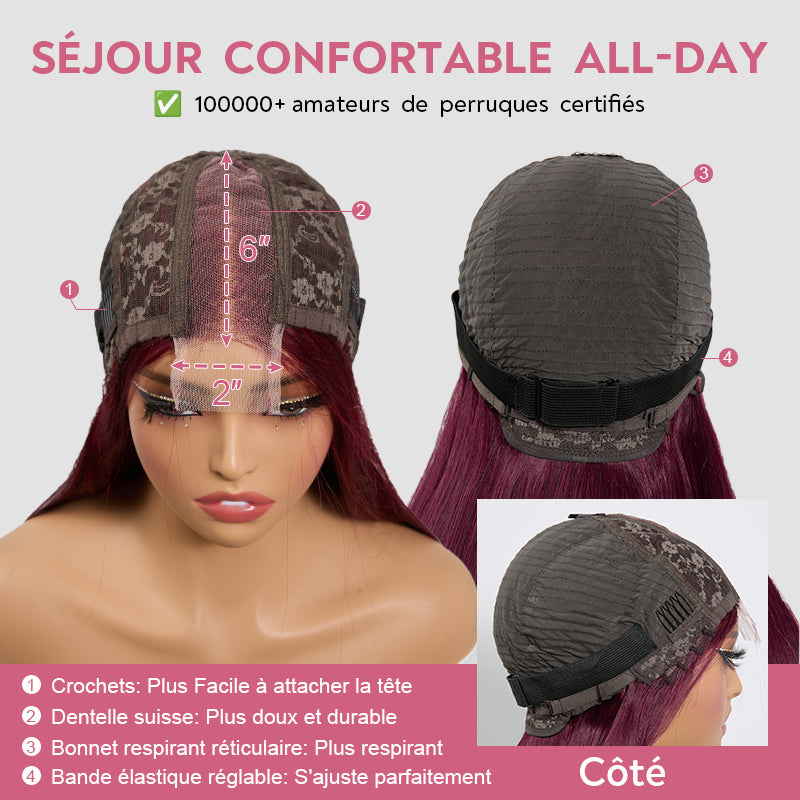 𝙋𝙧𝙞𝙭 𝙊𝙛𝙛𝙚𝙧𝙩 𝟮 𝙎𝙚𝙢𝙖𝙞𝙣𝙚𝙨 Perruque Bone Straight Brun Qualité Vietnamienne 300% Densité Ultra Lisse