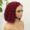 Dentelle Invisible Volume Naturel 4x4 Dentelle Partie Latérale Bob Perruque Bouclé 250% Densité