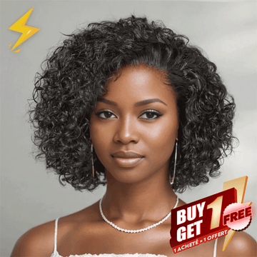 𝑩𝒖𝒚 1 𝑮𝒆𝒕 1 𝑭𝒓𝒆𝒆💥 13x4 Glueless Enfilez Et Partez Perruque Courte Bouclée Sans Colle