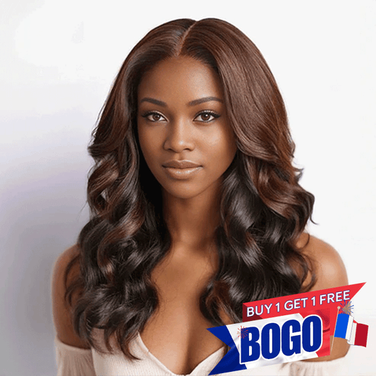 𝑩𝒖𝒚 1 𝑮𝒆𝒕 1 𝑭𝒓𝒆𝒆💥 9x6 Glueless Peekaboo Bronze Marron Bob Perruque Sans Colle Lâches Body Wave
