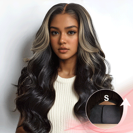 Glueless Sans Nœud Couleur Blond Highlight 5x5 Perruque Sans Colle Body Wave Capuchon Réglable