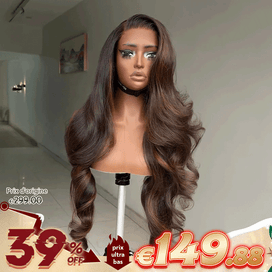Glueless Couleur Marron Highlight 7x4 Nœuds Blanchis Capuchon Réglable Perruque