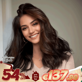 Élégant Duveteux Glueless 13x4 Couleur Mèches Brunes Perruque Sans Colle