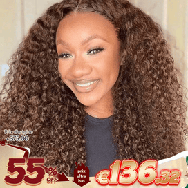 7x5 5x5 Natural Authentic Chocolate Brown Curly Human Hair Glueless Wig