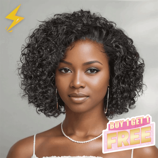 𝑩𝒖𝒚 1 𝑮𝒆𝒕 1 𝑭𝒓𝒆𝒆💥 13x4 Glueless Enfilez Et Partez Perruque Courte Bouclée Sans Colle