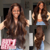 𝑩𝒖𝒚 1 𝑮𝒆𝒕 1 𝑭𝒓𝒆𝒆💥Doux Et Soyeux Glueless Couleur Highlight Burn 13x4 Perruque Sans Colle Casquette À Cordon Flexi-Fit