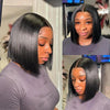 𝓑𝓾𝔂 𝟏 𝓖𝓮𝓽 𝟏𝟏💗Intemporel Dentelle Réaliste 4x4 Lisse Bob Perruque+Bouclés Bob Cheveux Humains