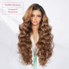 Glueless Couleur Brun Highlight Wear Go 5x5 Perruque Sans Colle Ondulé 250% Densité Bonnet Réglable