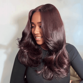 𝑩𝒖𝒚 1 𝑮𝒆𝒕 1 𝑭𝒓𝒆𝒆💥 9x6 Glueless Couche Couleur Bordeaux Foncé Perruque Sans Colle Body Wave