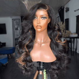 13x4 Glueless Couleur Highlight Perruque Sans Colle Body Wave