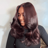 Texture Parfaite Glueless 9x6 Couche Bordeaux Foncé Perruque Sans Colle Body Wave (Expédition en 24 heures)