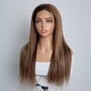 Perruque Lisse Balayage Marron 13x4 HD Dentelle Suisse 20 Pouces Ligne de Cheveux Naturelle & Baby Hair