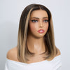 Luxury feel Carré Bob 5x5 Sans Colle Glueless Ombré Blond à Racines Noires Perruque
