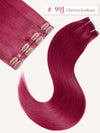 9 Pièces Extensions De Cheveux à Clipser 99J Bordeaux En Cheveux Naturels 125 g
