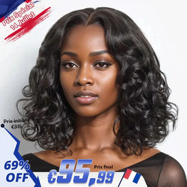 Glueless Pré-épilé Bob 9x6 13x4 Perruque Sans Colle Cheveux Humains Water Wave