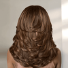 Chic Sans Effort Glueless Couche Couleur Brun Highlight 4x4 Perruque Sans Colle 250% Densité
