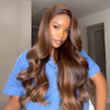 Glueless Pré-blanchi Couleur Highlight Burn 13x4 Wear Go Perruque San Colle Body Wave