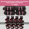 Extensions Couleur Noir Naturel et Rouge Foncé Tissage Cheveux Bruts Body Wave