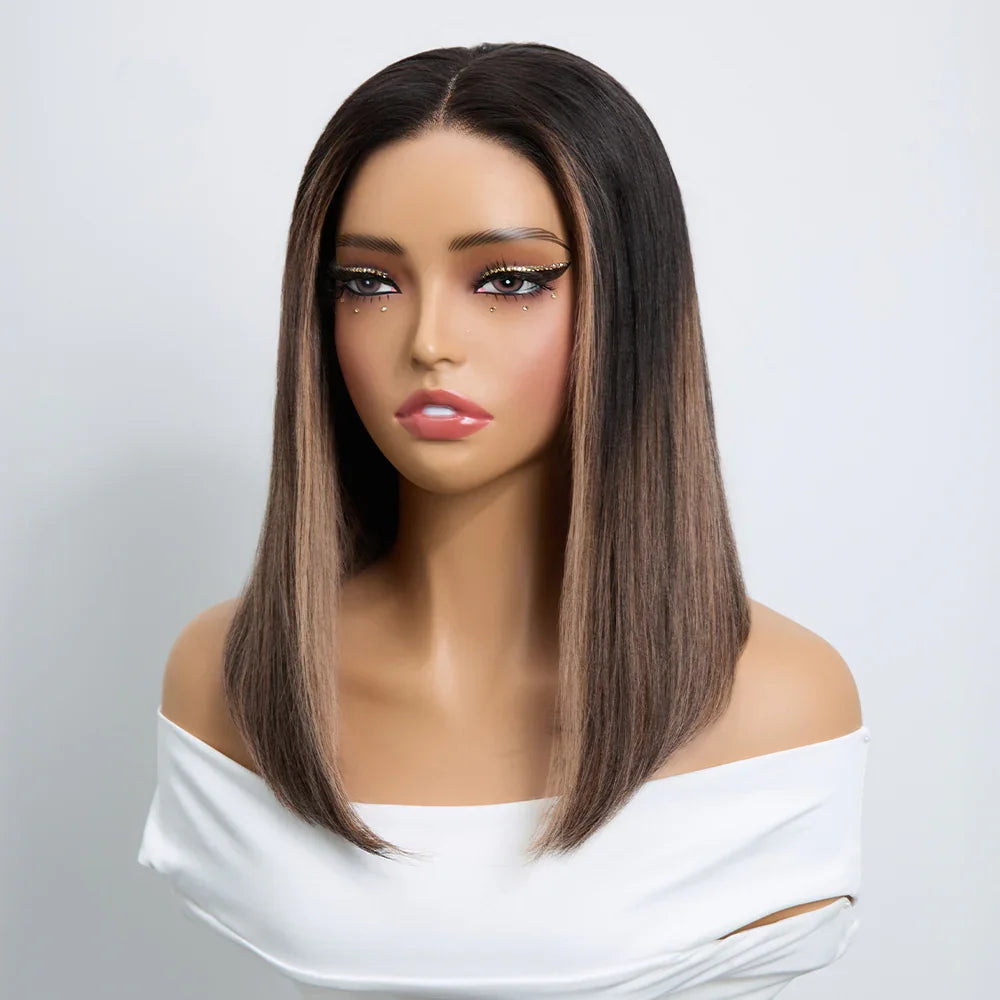 5x5 13x4 lace frontal Wig Mixed Color #4/27 Curly